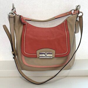 Coach Kristin Spectator Leather Hobo Bag Handbag 22509 Taupe Rose Multicolor NEW